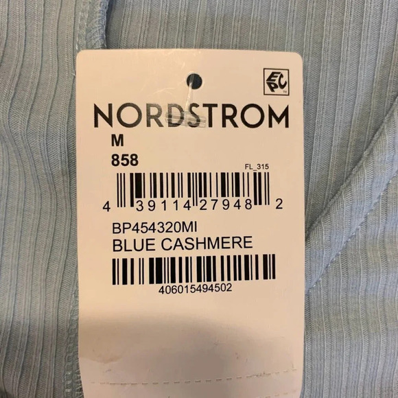 Bp Nordstrom Women's Tie Front Lettuce Edge Minidress In Blue Cashmere SZ M NWT - Picture 8 of 13